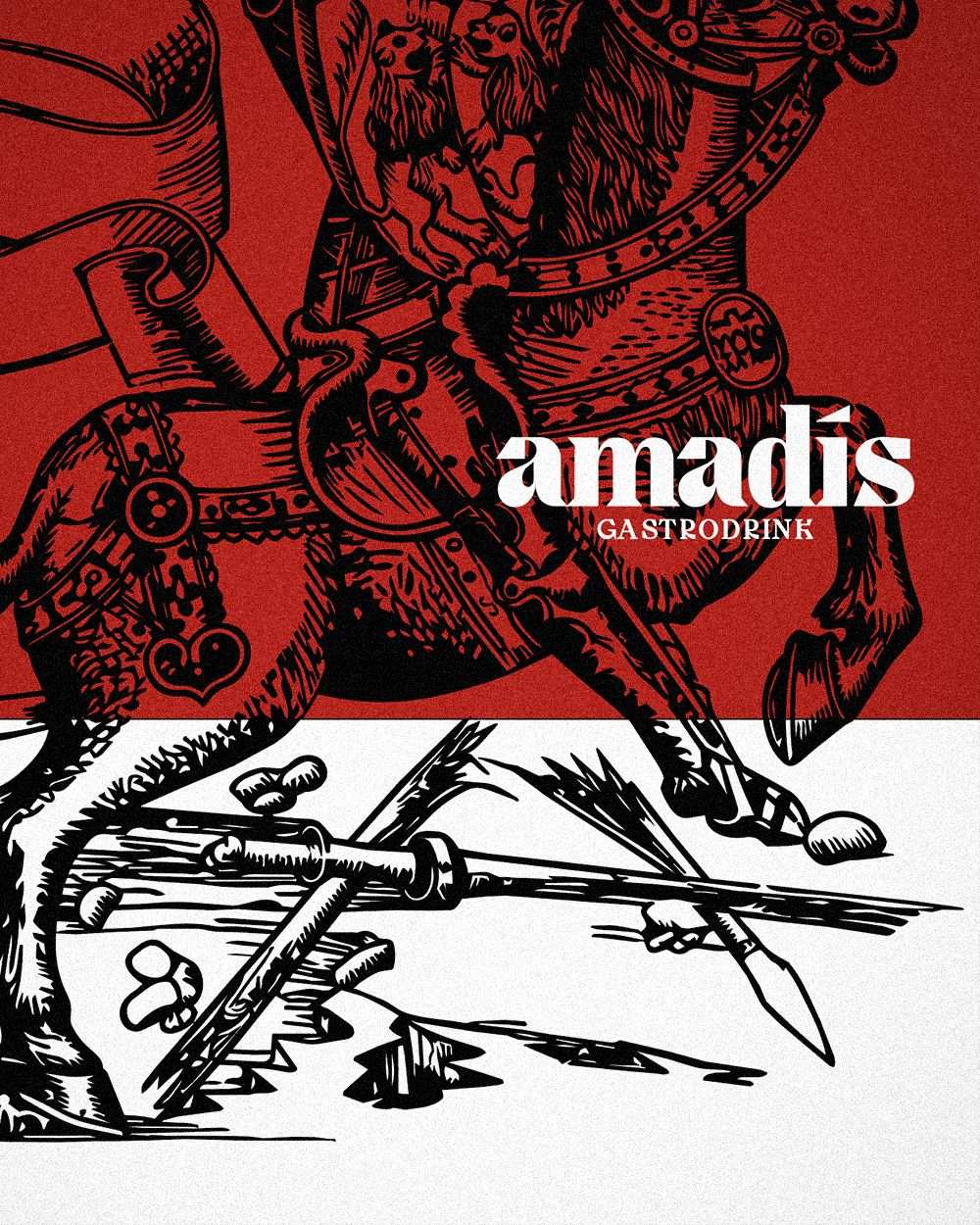 Peça gráfica da marca Amadís Gastro Drink